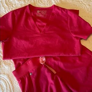 🔥Figs Zamora Jogger Casma PINK Set Small🌺